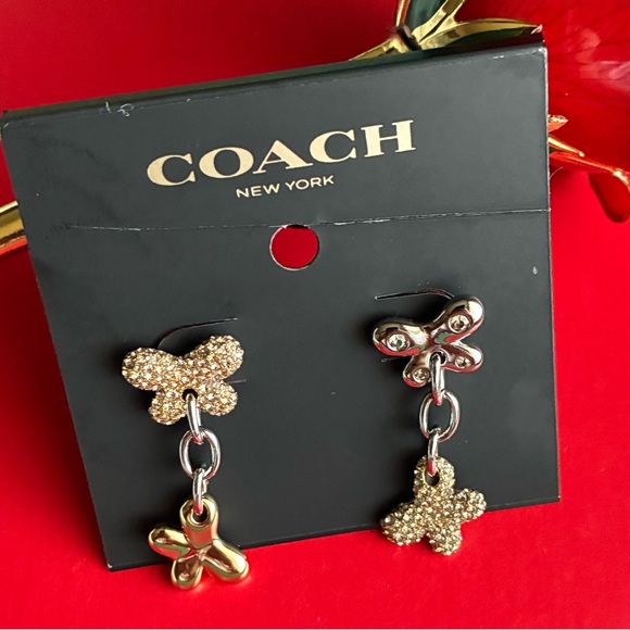 COACH Earrings,Coach Gold and Silver Butterfly Earrings - Picture 8 of 8